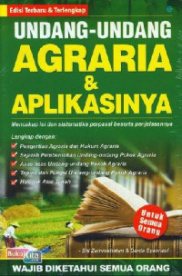 Undang - Undang Agraria Dan Aplikasinya