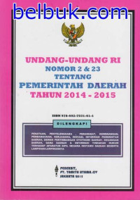 Image of Undang-undang nomor 2 dan 23 tentang pemerintah daerah tahun 2014-2015