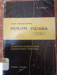 Image of Kitab Undang - Undang Hukum Pidana. ( D. kemalawati )
