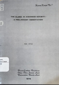 Image of The Ulama In Acehnese Society : A Preliminary Observation