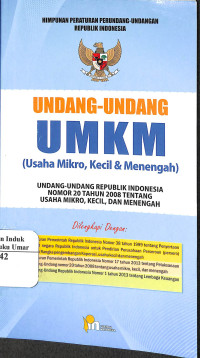 Image of Undang-Undang UMKM ( Usaha MIkro kecil & Menengah )